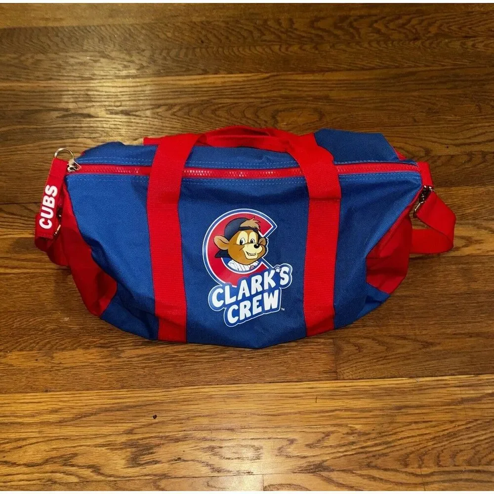 Chicago Cubs Clarks Crew Kids Club Duffel Bag Blue‎ Red Overnight Gym Giveaway